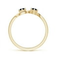 thumbnail image 2 of ANGARA Natural Round Two Stone Twist Blue Sapphire Ring in 14K Yellow Gold for Women (Size-3.2mm) | September Birthstone, Birthday, Anniversary, Jewelry Gift for Women | Natural Blue Sapphire Ring, 2 of 7