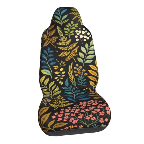 Boho Botanical Flannel Car Seat Covers Stretch Car Seat Protectors Universal Fit