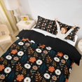 thumbnail image 3 of jejeloiu Retro Floral Twin Duvet Cover For Girls,Boho Daisy Twin Bedding,Multicolor Black,Black Reversible,2pcs,1 Duvet Cover and 1 Pillowcase, 3 of 6