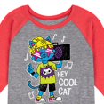 thumbnail image 3 of Instant Message - Hey Cool Cat Boombox - Toddler & Youth Raglan Graphic T-Shirt, 3 of 7