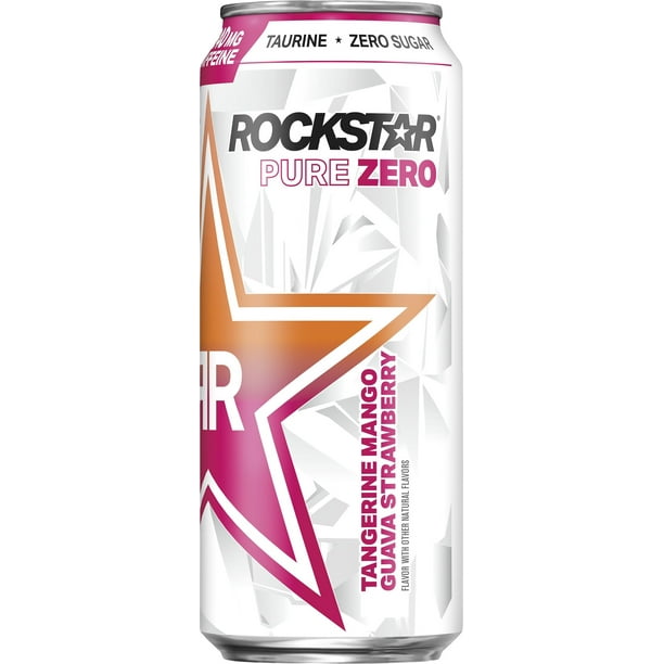 Rockstar Pure Zero Sugar Free Energy Drink Tangerine Mango Guava ...