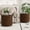 Brown, variant on 19.29"H Round Outdoor Indoor Side Table Set, Modern Wood Grain Patio Garden Stool Set, Sturdy Magnesium Oxide Waterproof, No-Assembly Table for Patio, Garden,Set of 2