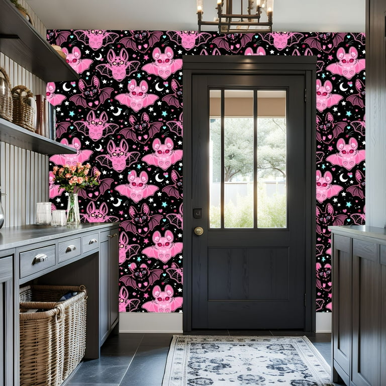 Peel and Stick Wallpaper Canvas Contact Paper Seamless pink cute