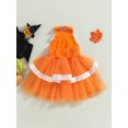 thumbnail image 4 of Mialoley Filles une Ligne Robe, Robe Sans Manches Licou Dos Patchwork Brillant Robe d'Été en Tulle, 4 of 9