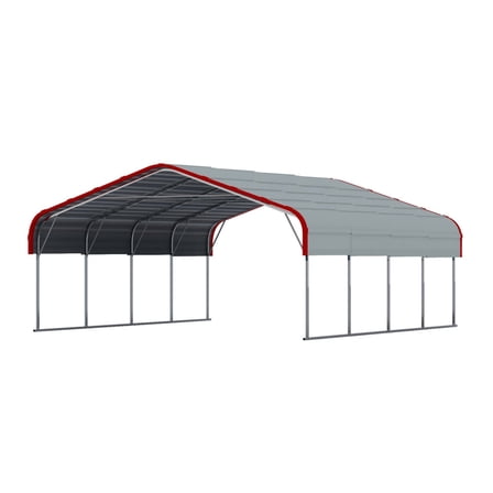 20x20 FT Heavy Duty Carport, All-Weather Metal Shelter with Durable Frame for Vehicles,Boats, Trucks, and Equipment Storage,White