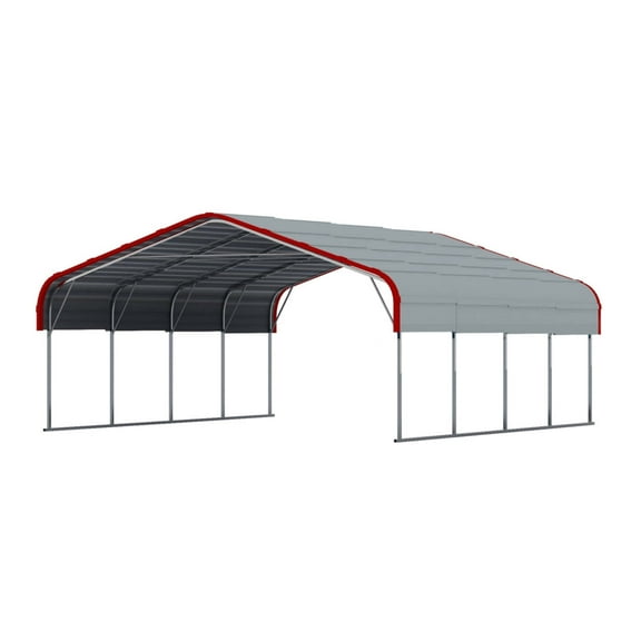 20x20 FT Heavy Duty Carport, All-Weather Metal Shelter with Durable Frame for Vehicles,Boats, Trucks, and Equipment Storage,White