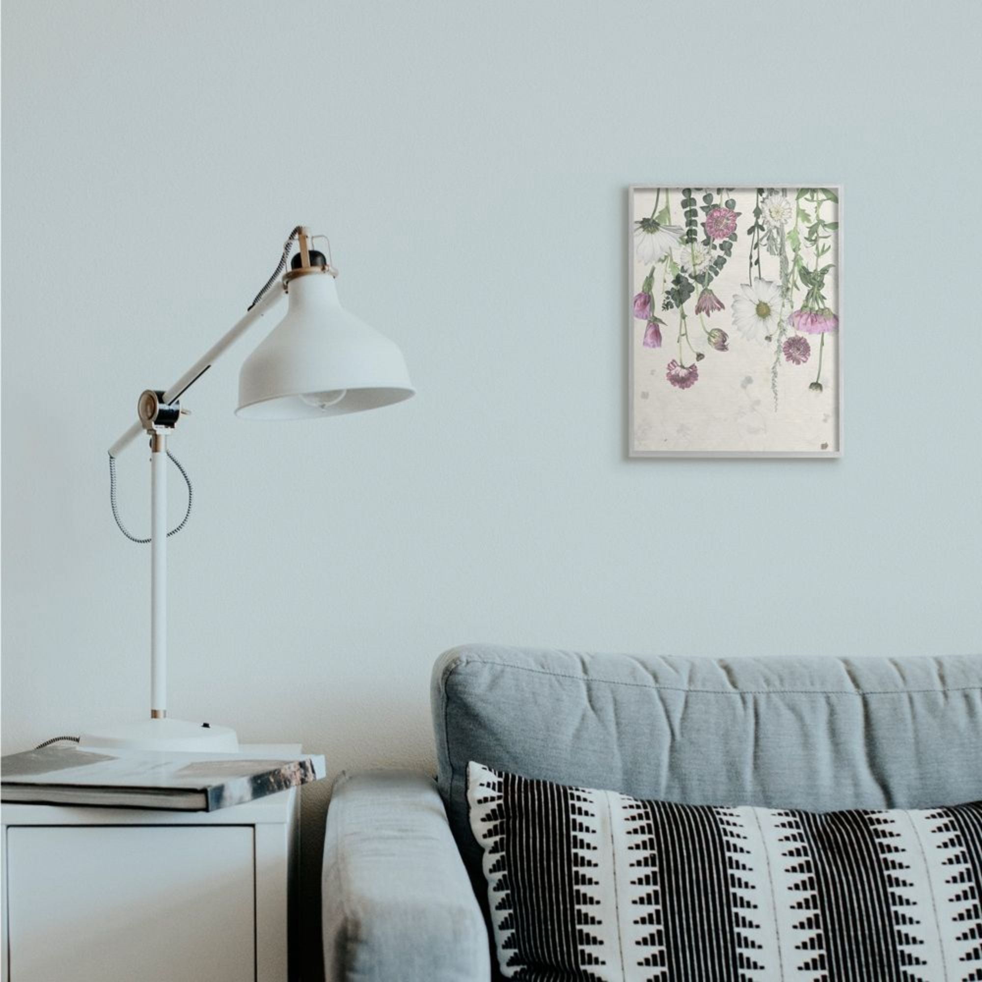 Stupell Industries Hanging Purple Florals with Charming White Daisies Design by Grace Popp