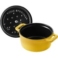 thumbnail image 4 of Staub Cast Iron Mini Round Cocotte, Dutch Oven, 0.25-quart, serves 1, Made in France, Citron, 4 of 13