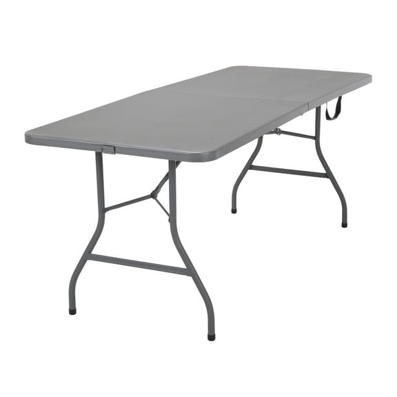 COSCO 6 ft. Fold-in-Half Banquet Table w/Handle, Gray