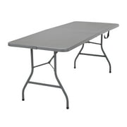 Cosco 6-feet Fold-in-Half Banquet Table with Handle, Gray