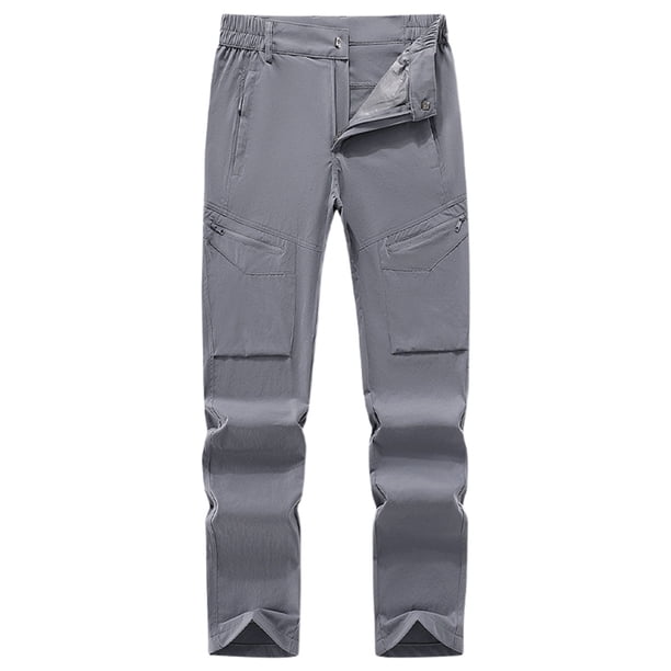 Pantalones cargo para hombre: corte holgado, cintura elástica con cordón, cremallera, bolsillos laterales, tejido técnico elástico que absorbe la humedad, nailon y spandex, tallas L-XXXXXL.