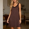 thumbnail image 4 of NominalSnug Nightgowns for Women Built in Bra Sleeveless Pajamas Dress V Neck Soft Sleepshirts Comfy Nightshirts, 4 of 8