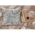 thumbnail image 2 of Map Fluffy Throw Pillow Cushion Cover, Stripes in Vibrant Colors Metro Scheme Subway Stations Abstract Railroad Transportation, Decorative Square Pillow Case, 40" x 40", Multicolor, by Ambesonne, 2 of 5