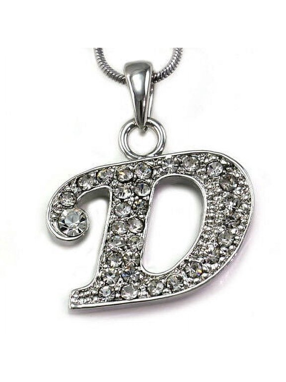 Necklace Chain Clear Stone Crystal Rhinestone Silver Tone Pendant NEW