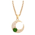thumbnail image 1 of DPTALR Ladies Diamond Love Necklace Double The Moon Pendant Clavicle Chain Necklace, 1 of 2