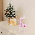 thumbnail image 2 of hulanddfd Christmas Crystal Deer Animals Decoration, Crystal Reindeer Figurines Ornament Desktop Decor for Xmas Tabletop Holiday Party Wedding Desktop Home Decor Pink, 2 of 6