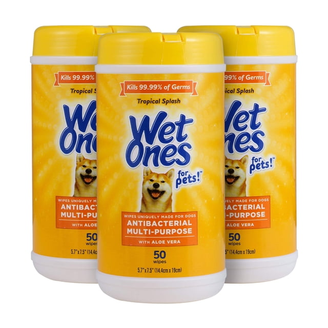 Toallitas húmedas para perros, multiusos, aloe vera, 150 unidades