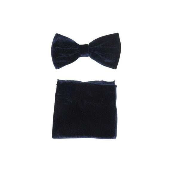 Men's Velvet Bow Tie Hankie by J.Valintin Collection #25094 Navy Blue Velvet