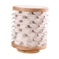 thumbnail image 2 of Estante de arete giratorio Organizador de almacenamiento de joyería de madera de madera de gran capacidad Pendientes para mujeres Mujeres Showcase de Beige, 2 of 8