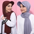 thumbnail image 5 of XIAOCHA Womens Solid Brimmed Hijab Headscarf Breathable Casual Head Cover,Grey, 5 of 5