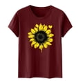 thumbnail image 4 of Yhmxh T-shirts pour Femmes T-shirt Imprimé pour Amoureuse Col Rond Manches Courtes Hauts d'Été pour Femmes T-shirts d'Été sous-Vêtements T-shirts pour Femmes, 4 of 5