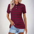 thumbnail image 4 of Blusas para las Mujeres Impresión Casual Manga Corta Turndown Collar Botón Superior, Tops Cortos para las Mujeres, 4 of 5