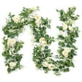 thumbnail image 1 of Paquete de 2 Guirnaldas de Eucalipto con Rosa ChampáN, Guirnalda Verde una Granel de Seda Artificial Floral Hojas de Eucalipto Vides (C), 1 of 5