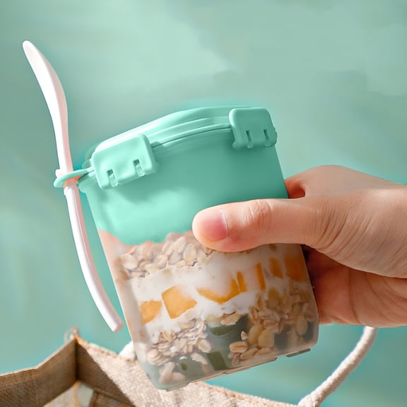 ACDANC Yogurt Parfait Cups with Lids,Reusable Yogurt Containers with Lids,Take and Go Yogurt Cup with Topping Cereal or Oatmeal Container,Colorful Set of 1 (Large)