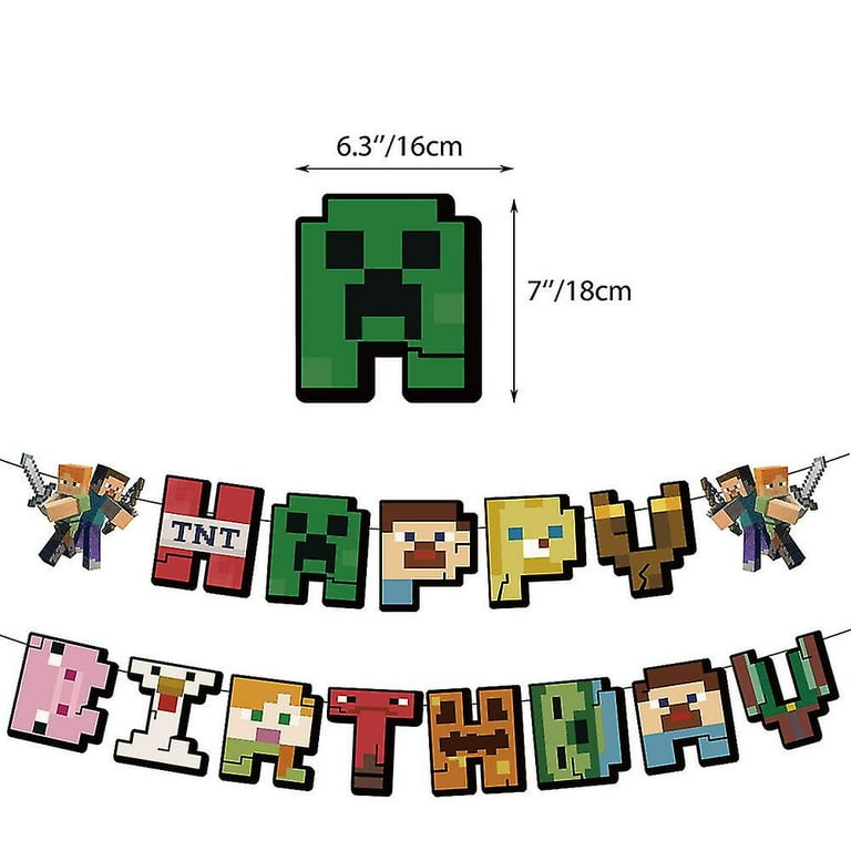 minecraft-game-theme-birthday-party-decoration-balloons-banner-cake-toppers-walmart-com