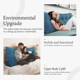thumbnail image 5 of Rounuo Bed Wedge Pillow for Headboard, King Triangular Reading Pillow Linen Large Bolster Backrest Support Upholstered Lumbar Cushion Blue 76"x20", 5 of 7