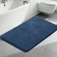 thumbnail image 4 of Homieway Bathroom Rug Soft Microfiber Bath Rug, Ultra Absorbent Bath Mats with Non Slip Backing, Machine Washable Plush Bathroom Floor Mat for Shower, Tub, and Home Decor, Navy, 16"×24", 4 of 7