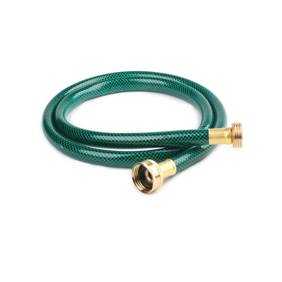 FUNJEE 1/2" Outdoor Garden Hose for Lawns, Water Hose, Boat Hose, Flexible Durable and Leakproof, Solid Brass GHT Connector(Green, 5FT)