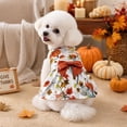 thumbnail image 5 of Thanksgiving Pet Dress,Soft Fabric Holiday Outfit with Bow Decor for Dogs & Cats,Easy On & Off,Pumpkin Prints Style,for Fall Party Pet Costume, 5 of 7