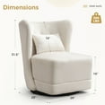 thumbnail image 6 of Bonzy Home 360° Swivel Accent Chair with Pillow – Upholstered Cozy Armchair for Living Room, 6 of 6