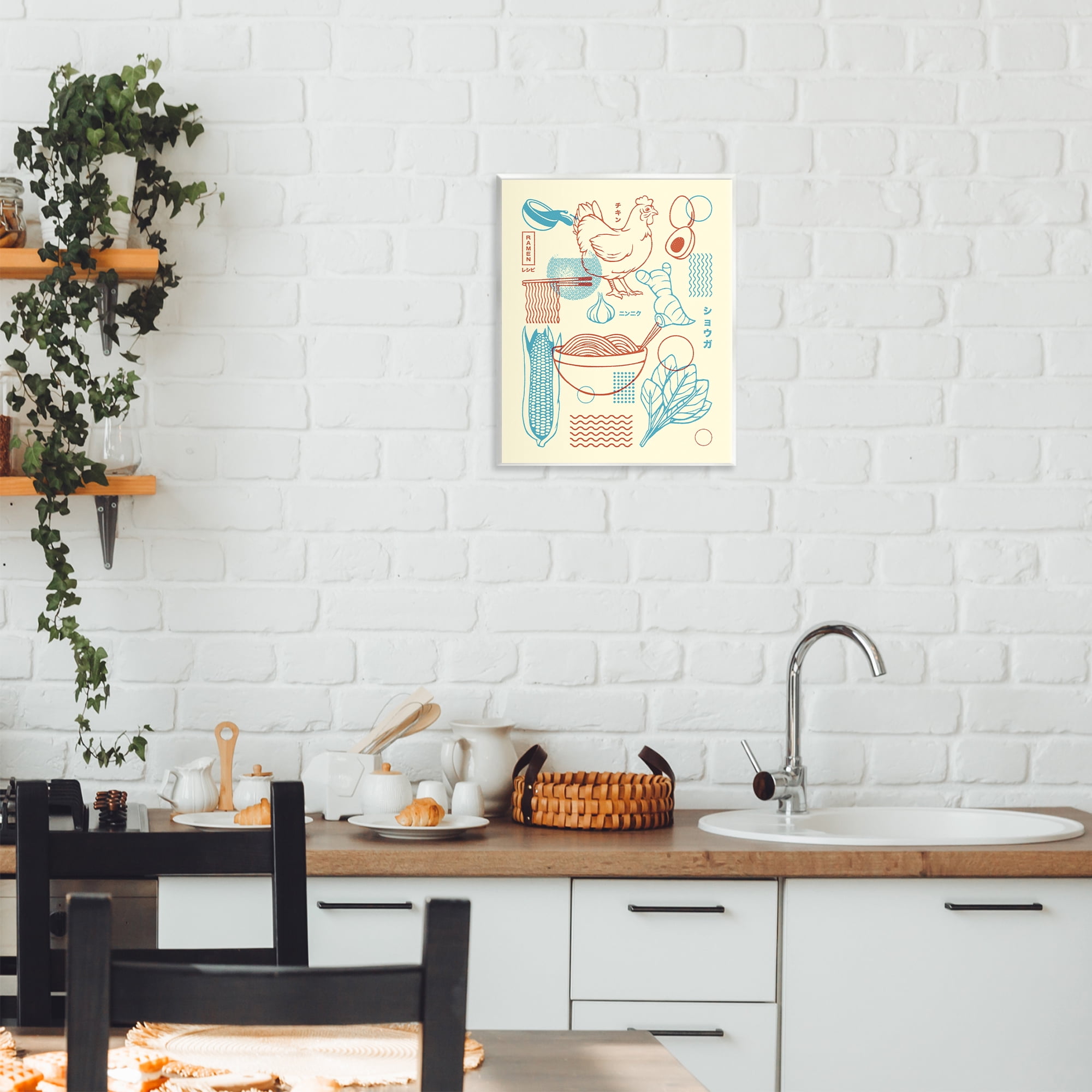 Stupell Industries Minimalist Ramen Ingredients Wall Plaque Art, design by Tobe Fonseca