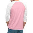thumbnail image 4 of Resicozy Men's 3/4 Sleeve Shirts Crew Neck Casual Fashion Soft Vintage Workout Athletic Classic Fitted Tee Shirt Pink M, 4 of 7