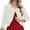 B1-All White, variant on DEMOTIME Women's Cardigan Long Sleeve Open Front V Neck Cropped Bolero Shrug for Dresses Purple L