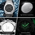 thumbnail image 5 of OLEVS Watches for Men Business Dress Analog Quartz Chronograph Gold Plated Stainless Steel Waterproof Luminous Date Classic Mens Wrist Watches Reloj Para Hombre, 5 of 15