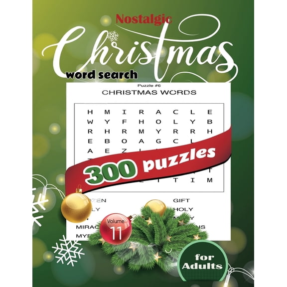 Nostalgic christmas word search 300 puzzles for Adults Volume 11: 229 large print christmas word search puzzles book wit, (Paperback)