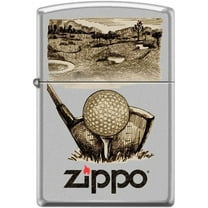 Zippo Lighter-Golf Sketch Retro Satin Chrome Windproof Lighter #Z5403