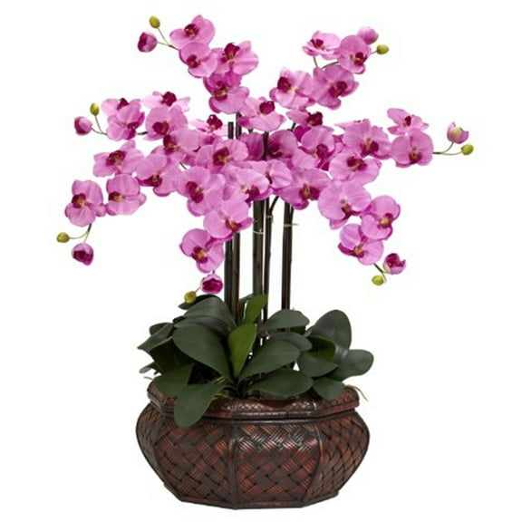 Nearly Natural Large Phalaenopsis Silk Flower Arrangement, Mauve
