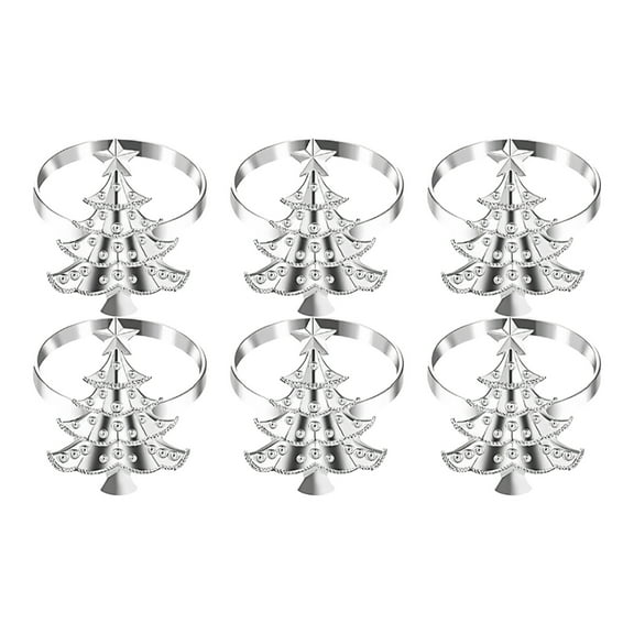 Iron Christmas Tree Napkin Rings, Elegant Holiday Table Decor for Festive Dining, Seasonal Party Tableware Accessories