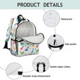 thumbnail image 4 of Dinosaur and Flower White Pattern Cute School Backpack Bag for School with Padded Back and Adjustable Shoulder Straps 15.25"x11.5"x5.25", 4 of 5