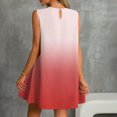 thumbnail image 6 of Xixinqiwan No Boundaries Women Dresses Clearance under $5,Women's Summer Dresses Beach Casual Sleeveless U-Neck Gradient Tank Sundress Loose Flowy Mini Dresses, 6 of 7