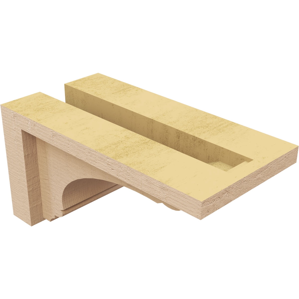 4"W x 8"D x 4"H Wide Warren Rough Cedar Woodgrain TimberThane Corbel, Primed Tan