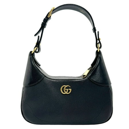 Pre-Owned GUCCI Shoulder Bag GG Marmont Leather Black Gold Women's 731817 z1106 (Good)