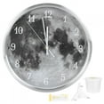thumbnail image 2 of Silent Hanging Clock, LED Sound Control Silver Wall Clock, Living Room Study Room For Home Hotel, 2 of 8