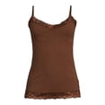 thumbnail image 2 of No Boundaries Junior's Lace Trim Cami with Shelf Bra, 2 of 5