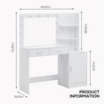 thumbnail image 2 of Vastcury Minimalist Vanity Desk with Mirror and Lights, Bedroom 3 Level Makeup Dresser, Dressing Table with Large Vertical Organizer & 2 Drawer, White, 2 of 6