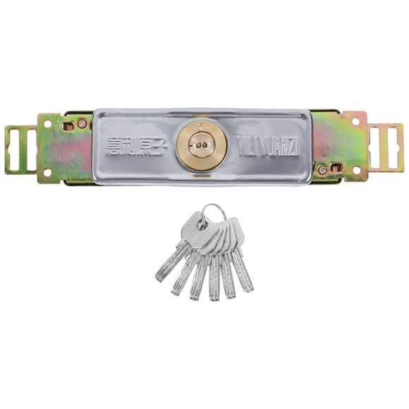 Miangastore Door Lock With Key Metal Silver Adults Outdoor Use 1 Lock 6 Keys 6 Brackets 8.3x1.4x0.8in